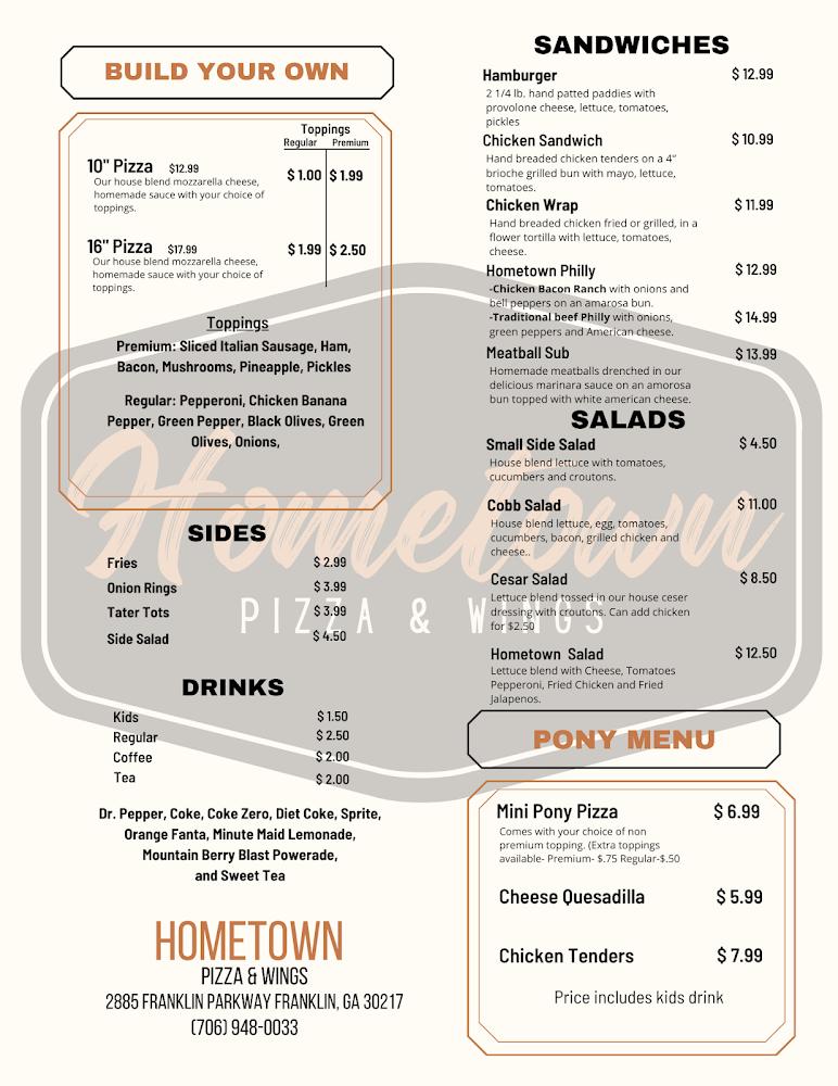Hometown Pizza & Wings Menu image 1